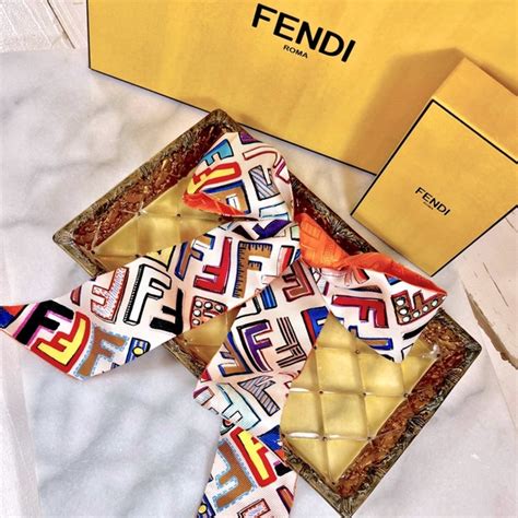 fendi logo twilly|Fendi baby accessories.